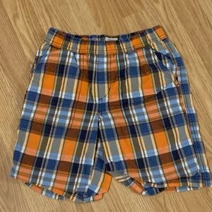 Place est 1989 Orange, Blue, White Plaid Shorts w/ Stretch Waist   -Size 8